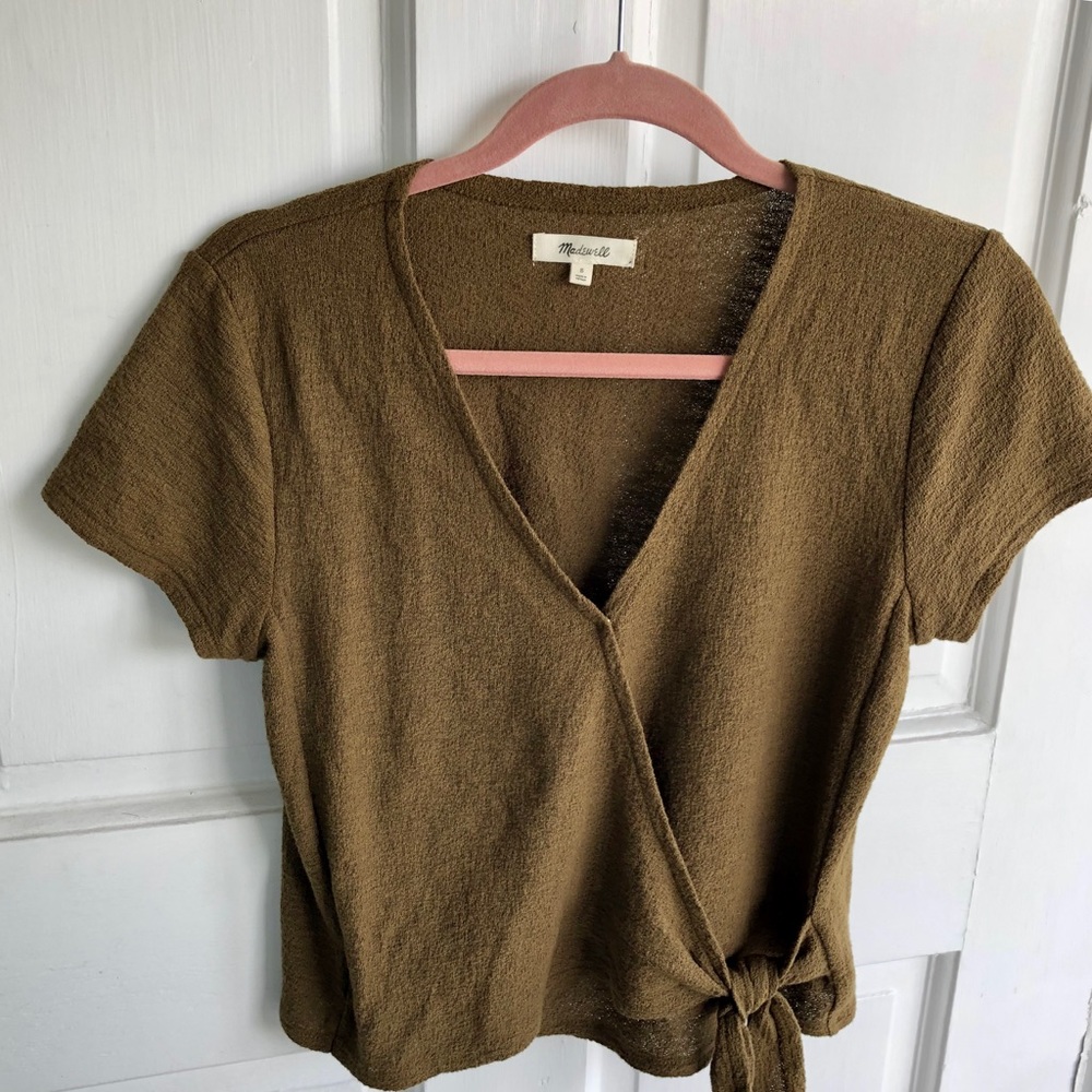 Madewell Texture and Thread Olive Top Sz S